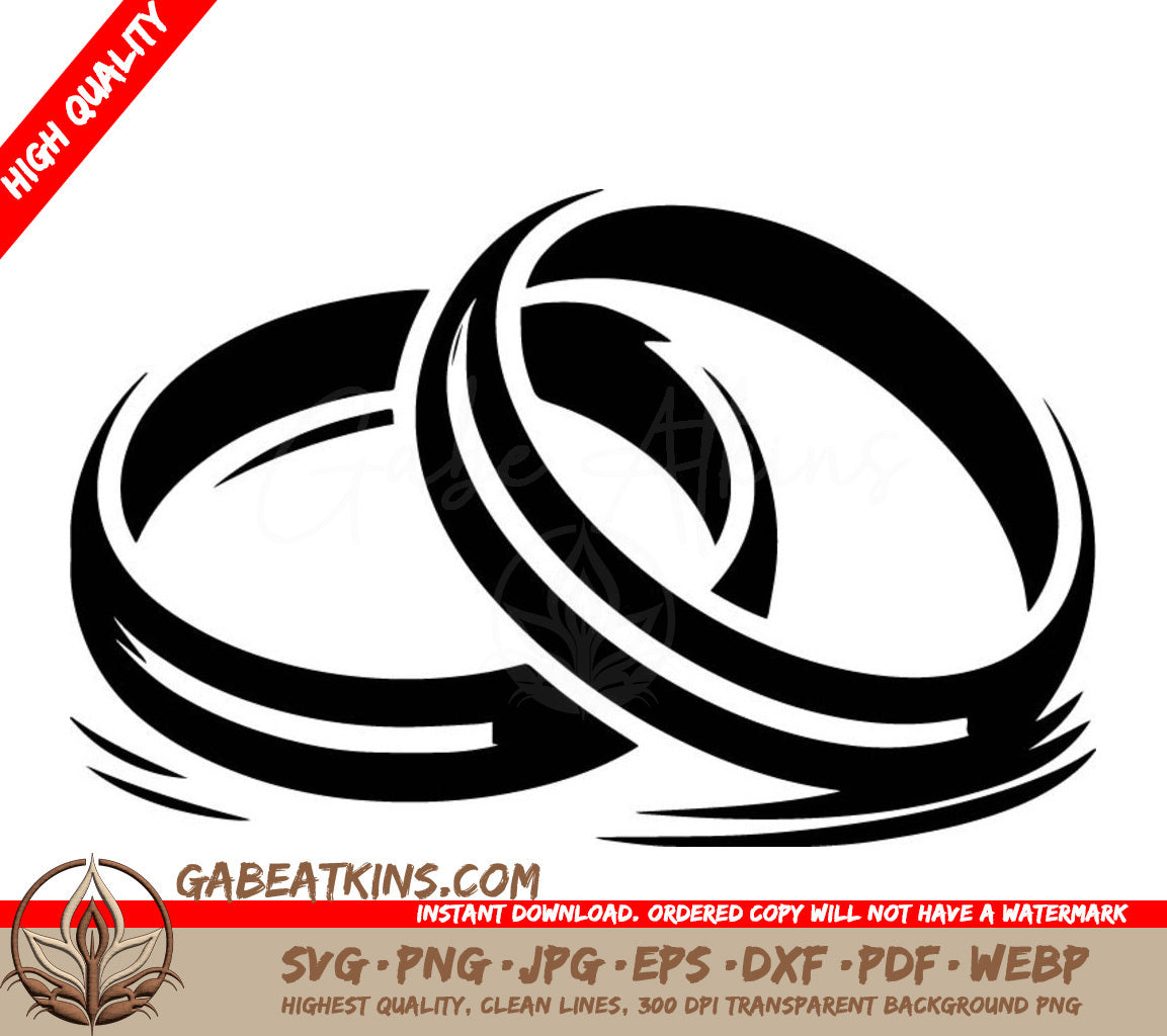  Two Wedding Rings On A White Background SVG - Wedding Rings SVG