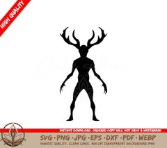 Wendigo Beast Digital Design File (SVG, PNG, JPG, AI, PDF, DXF, EPS, WebP) 
