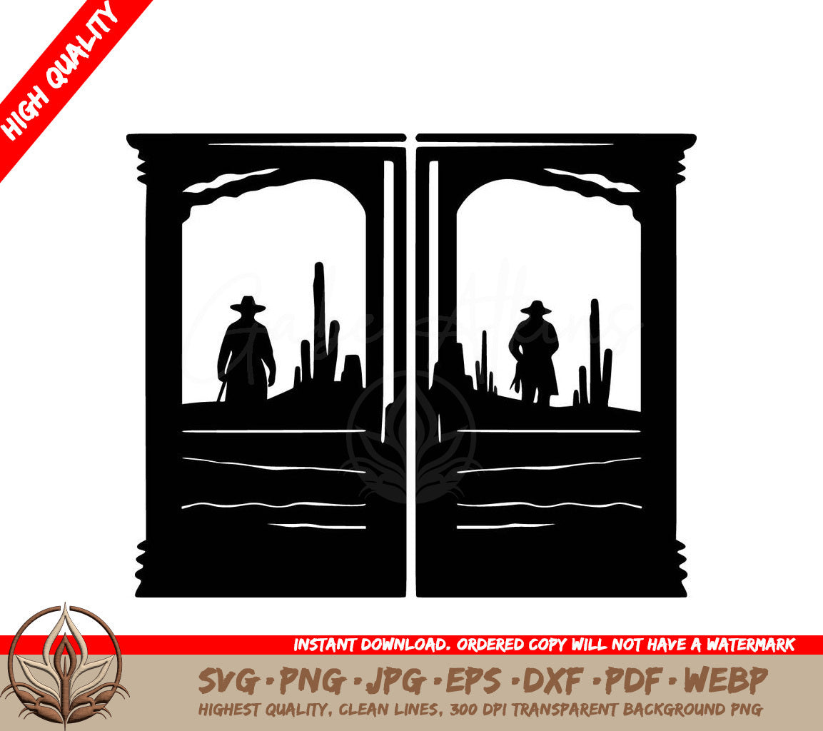 Western Doorway Standoff Digital Design File (SVG, PNG, JPG, AI, PDF, DXF, EPS, WebP) 
