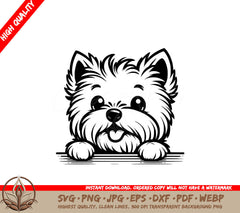 Westie Puppy Peek SVG Cut File
