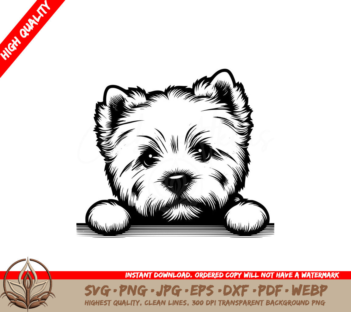 Westies Curious Peek SVG PNG JPG AI PDF DXF EPS  WebP 
