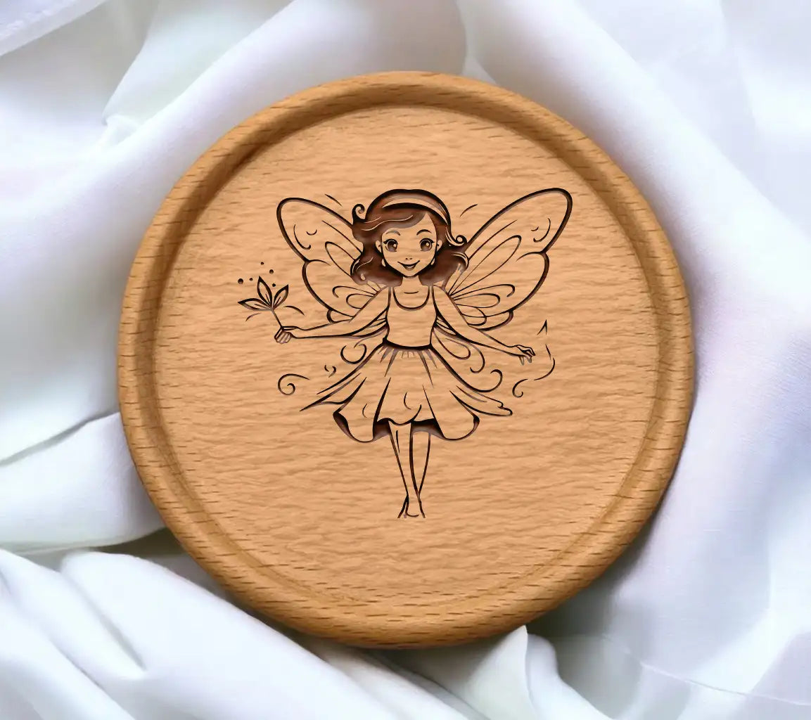 Whimsical  Fairy Holding Flower SVG - Cartoon Hand Drawing SVG