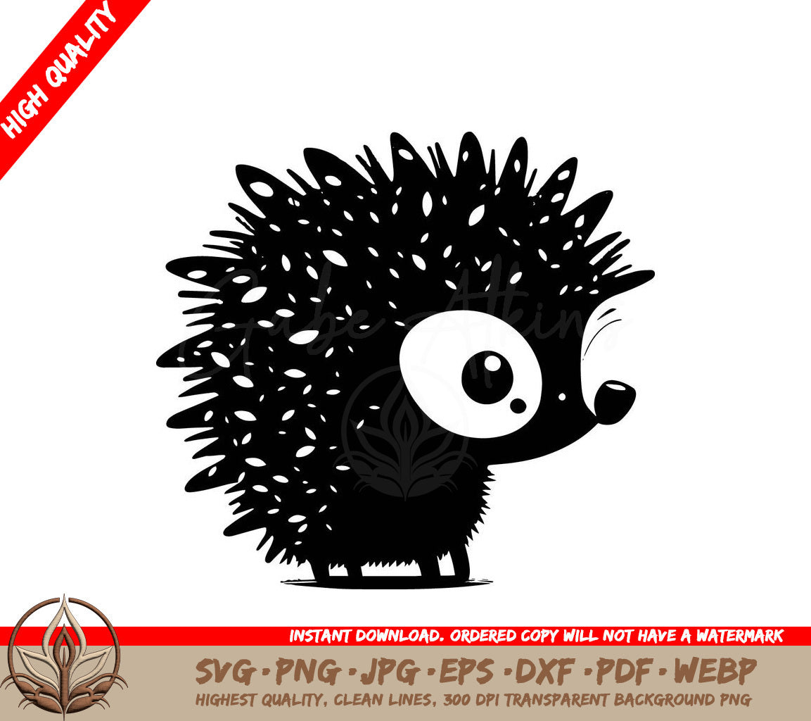 Whimsical Hedgehog Digital Design in Multiple File Formats 
