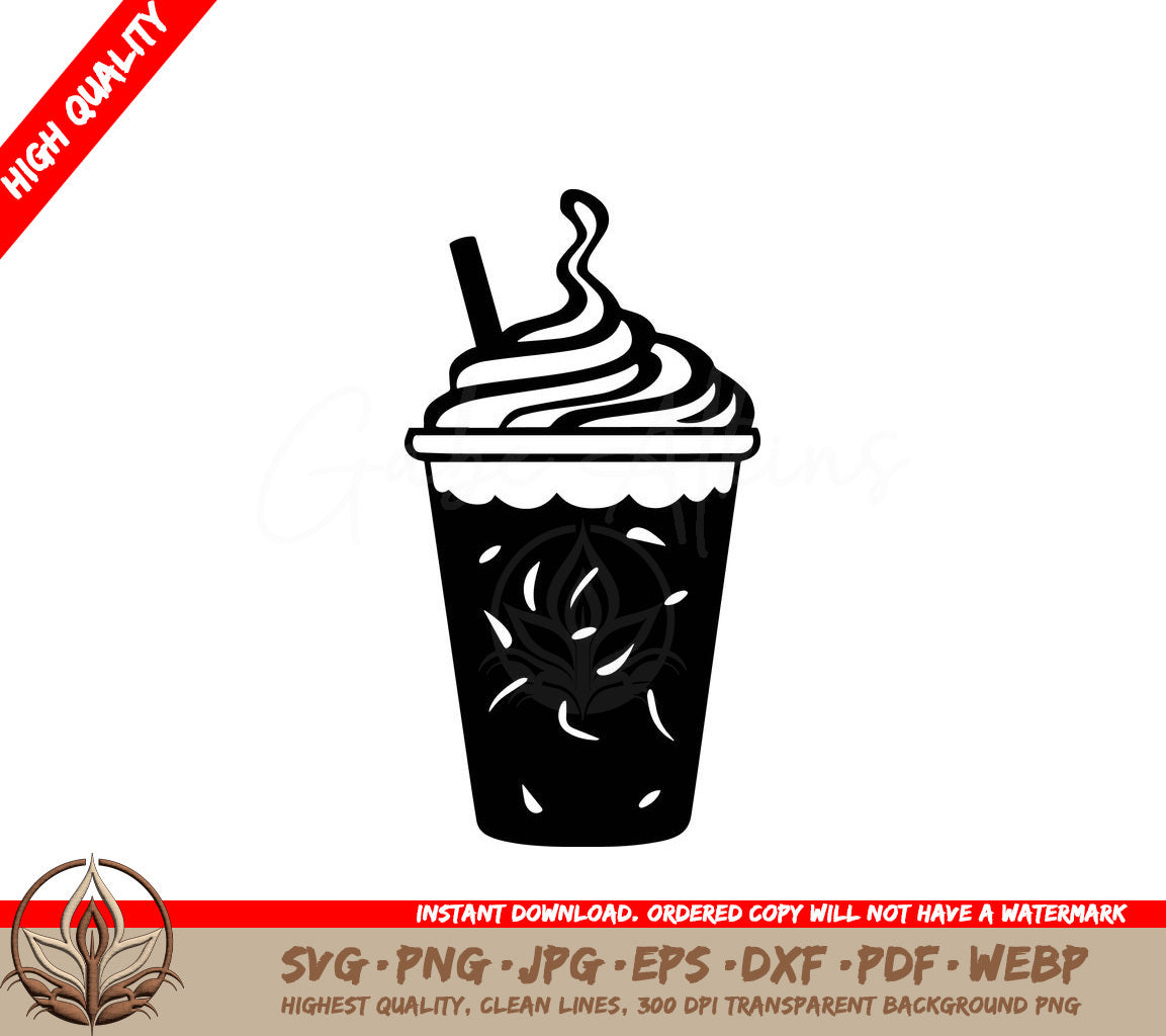 Whipped Latte Digital Design Cut File in SVG, PNG, JPG, AI, PDF, DXF, EPS and WebP Formats 
