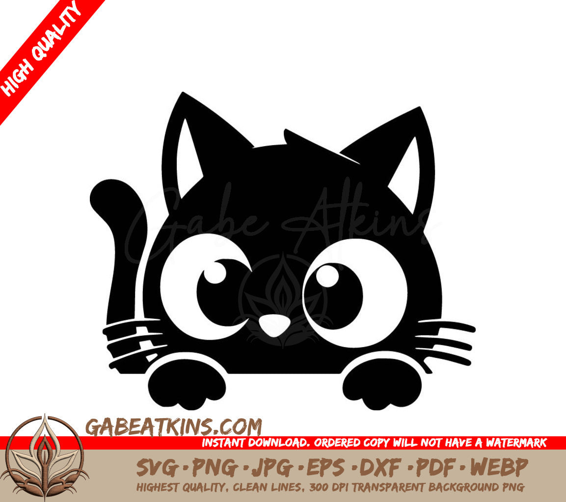  A Cat With Big Eyes SVG - Whisker Watchful SVG