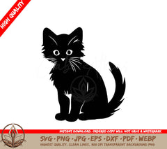 Whiskered Feline Digital Design File (SVG, PNG, JPG, AI, PDF, DXF, EPS, WebP) 
