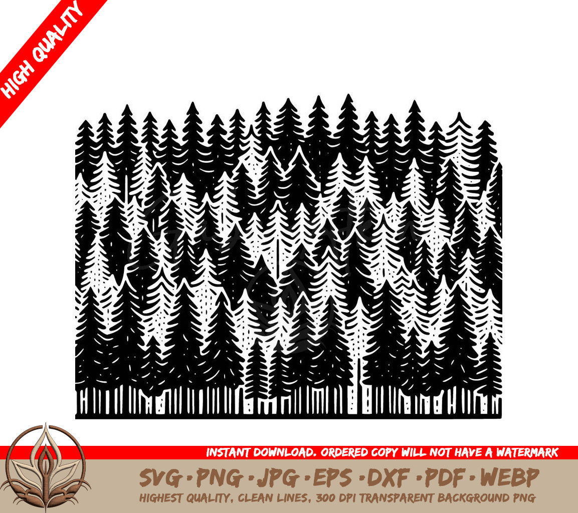 Whispering Forest Magic: Digital Design File (SVG, PNG, JPG, AI, PDF, DXF, EPS, WebP) 
