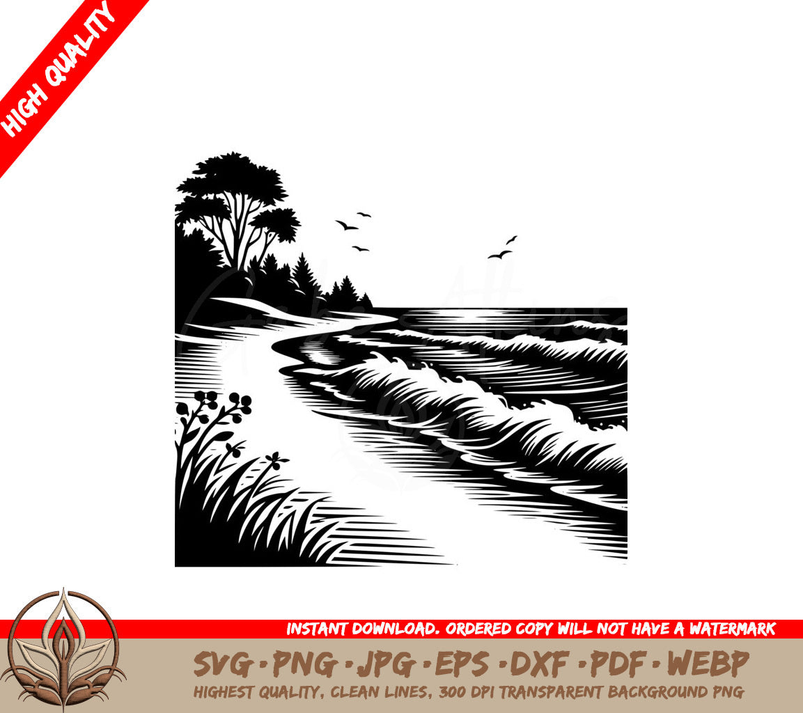 Whispering Riverbanks SVG Cut File 
