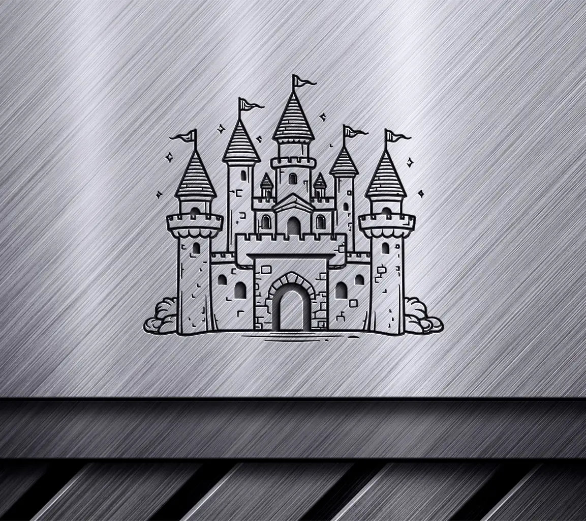  Castle with Flags SVG - Whispers of the Forgotten SVG