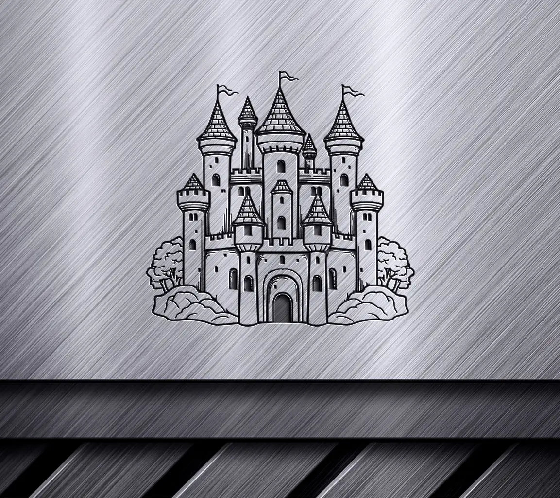  Castle with Flag SVG - Whispers of the Forgotten SVG