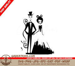  Couple Serenade SVG - Bride & Groom Whispers of Love SVG