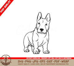 White Bull Terrier Digital Design in Multiple File Formats (SVG, PNG, JPG, AI, PDF, DXF, EPS, WebP) 
