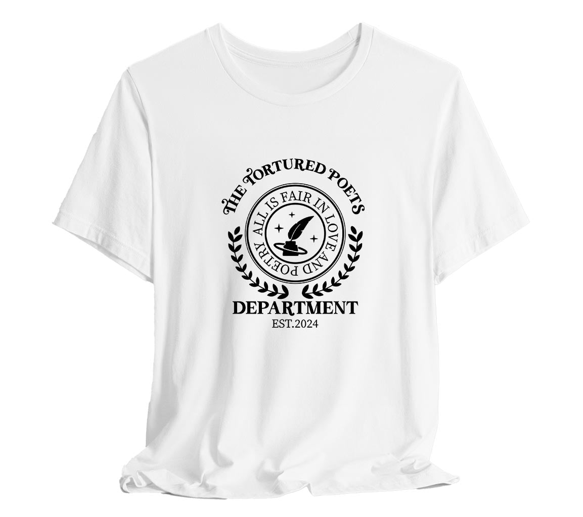 The Tortured Poets Department T-Shirt | All Is Fair In Love and Poetry | Poetry - Taylor Swift Inspired Adult Unisex Bella + Canvas