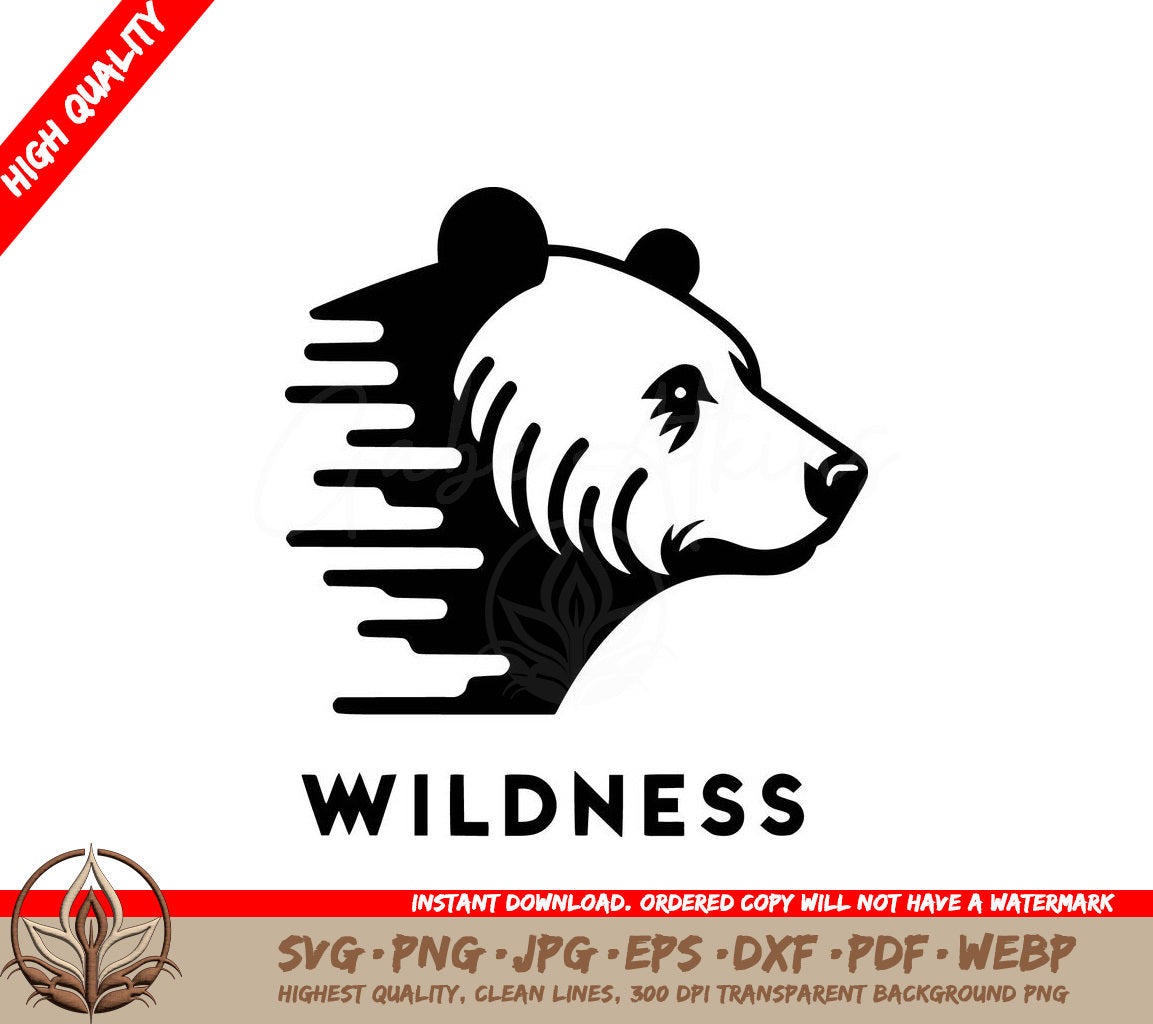 Wild Bear Digital Design File in 8 Formats (SVG, PNG, JPG, AI, PDF, DXF, EPS, WebP) 
