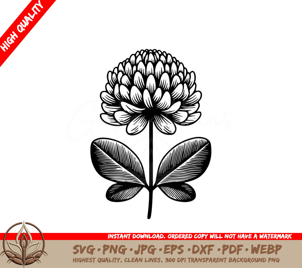 Wild Bloom Digital Design File (SVG, PNG, JPG, AI, PDF, DXF, EPS, WebP) 
