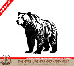 Wild Grizzly Bear - Digital Design in SVG, PNG, JPG, AI, PDF, DXF, EPS and WebP Formats 
