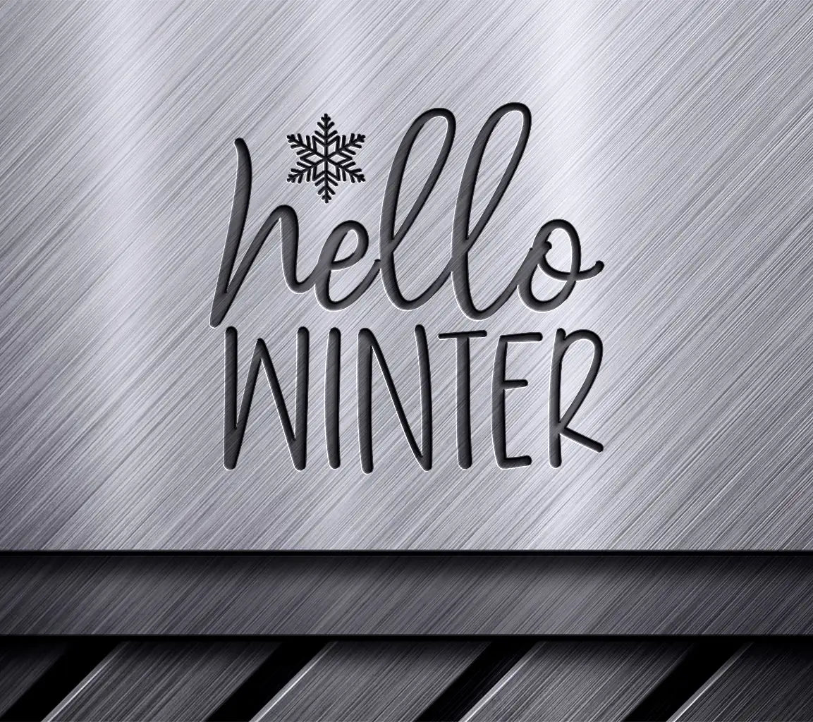 Hello Winter Snowflake SVG Design SVG