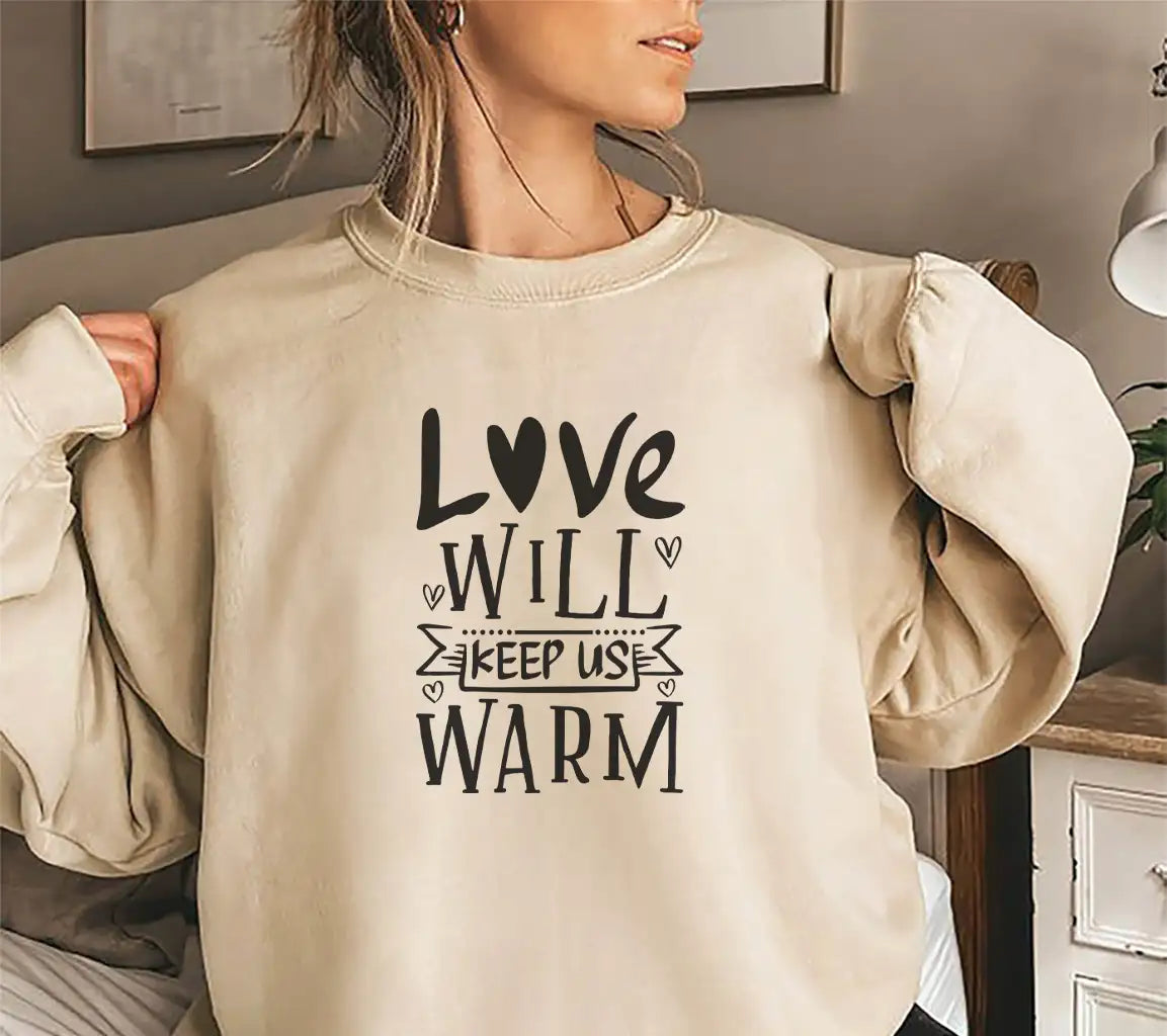 Love Will Keep Us Warm  Winter SVG Design SVG