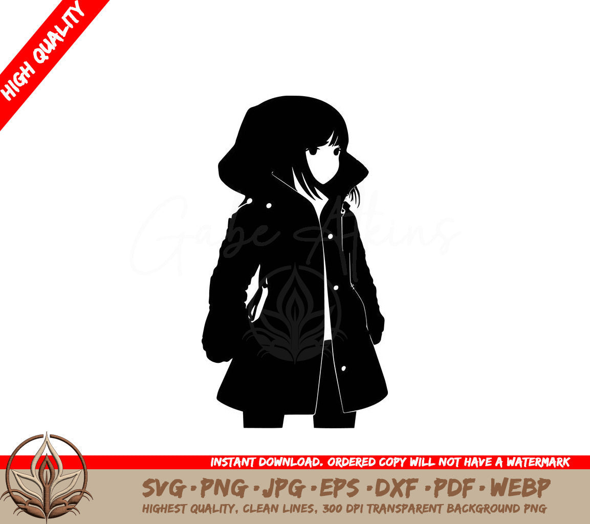 Winter Coat Digital Design File - SVG, PNG, JPG, AI, PDF, DXF, EPS, WebP - Instant Download 
