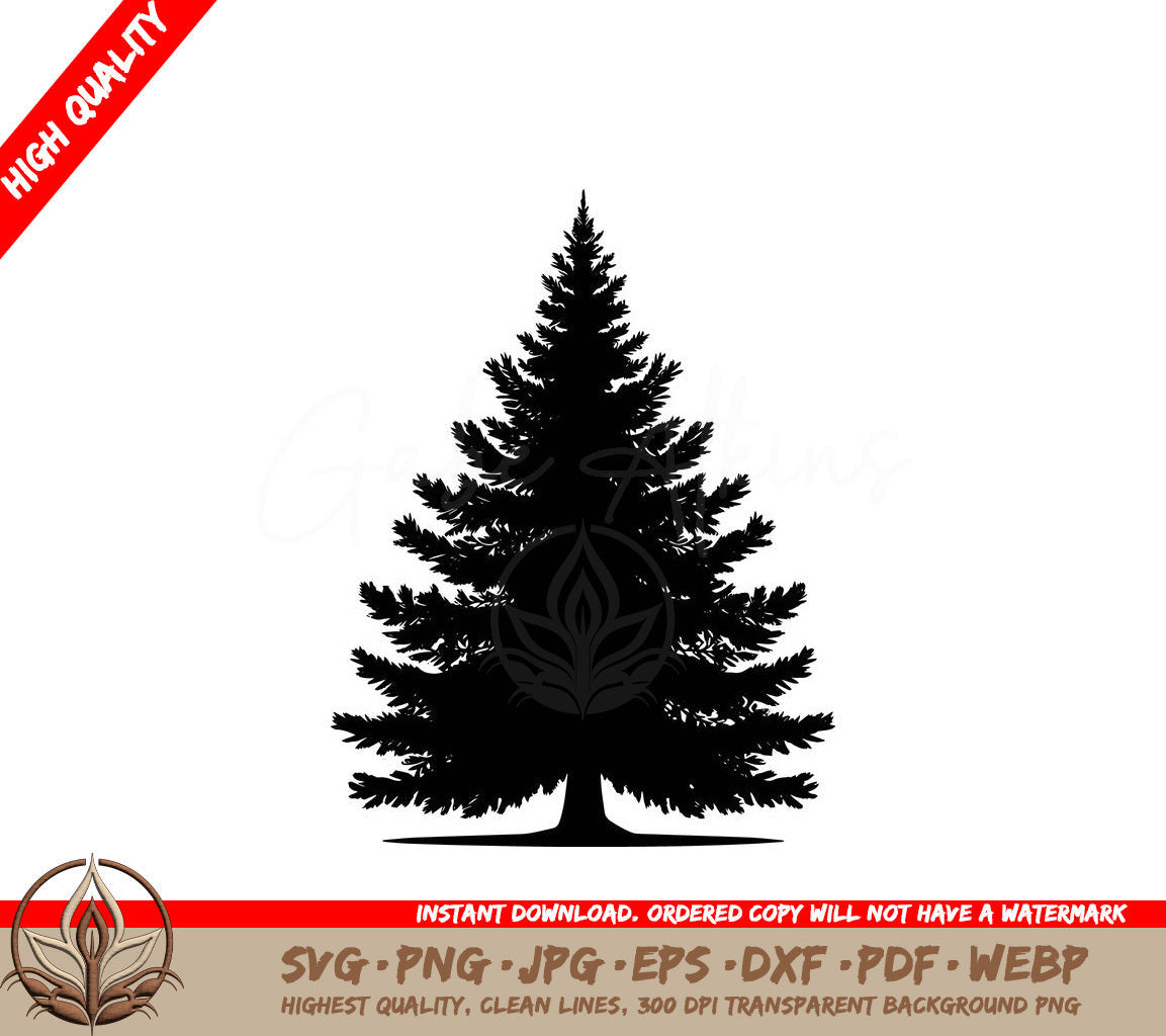 Winter Fir Digital Design in Multiple File Formats (SVG, PNG, JPG, AI, PDF, DXF, EPS, WebP) 
