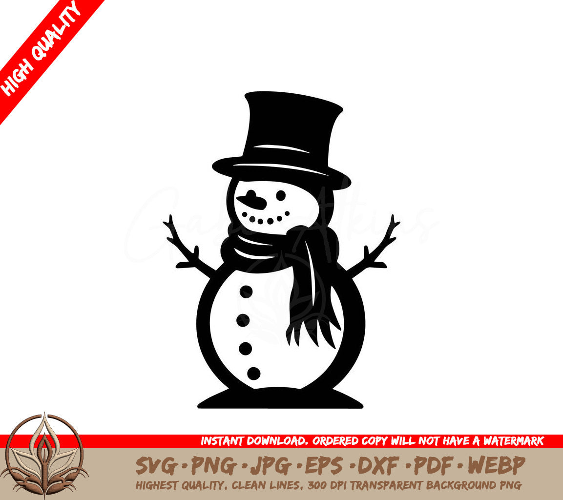 Winter Gear Snowman Digital Design File (SVG, PNG, JPG, AI, PDF, DXF, EPS, WebP) 
