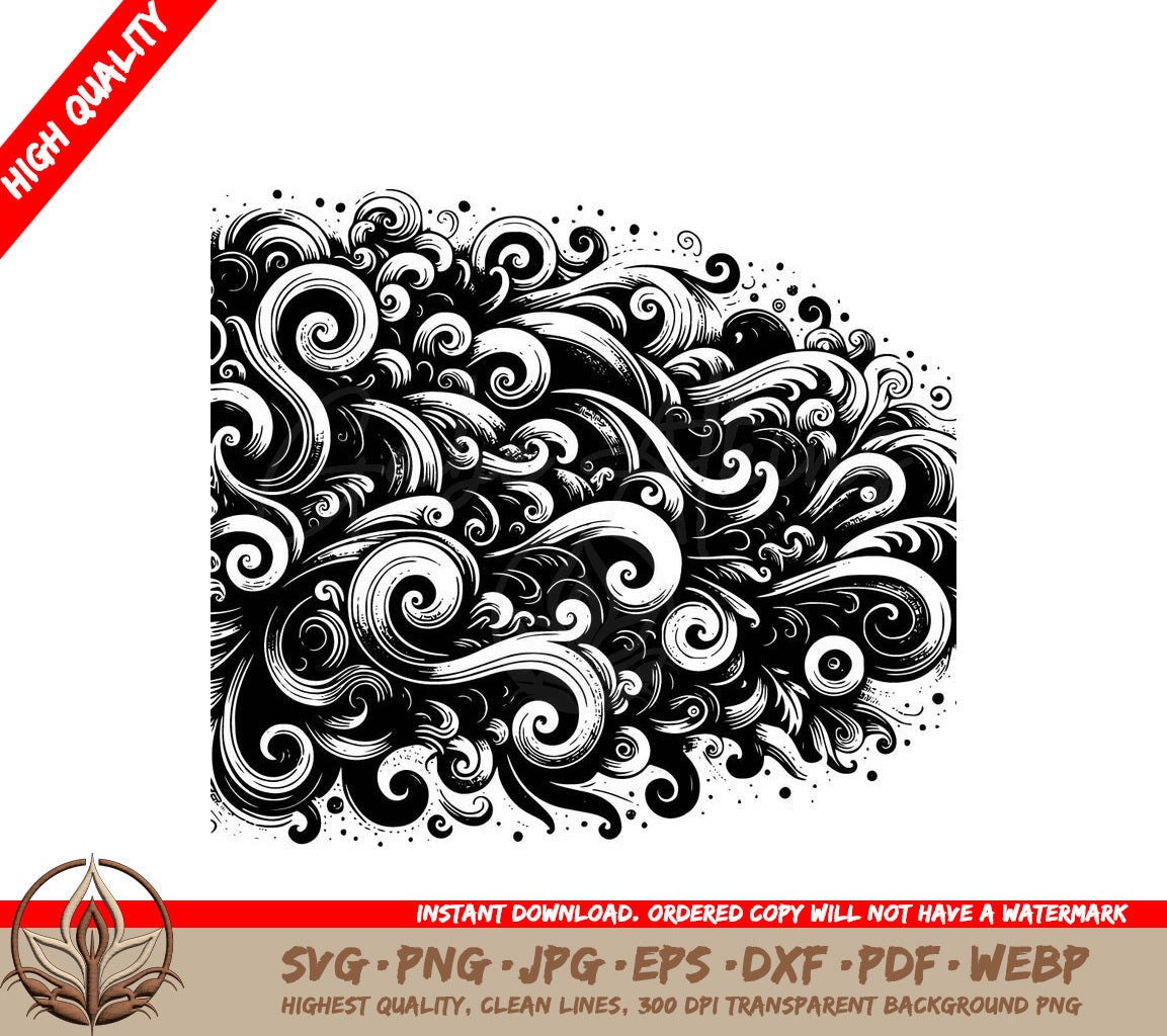 Winter Swirl: Multi-Format Digital Design File 
