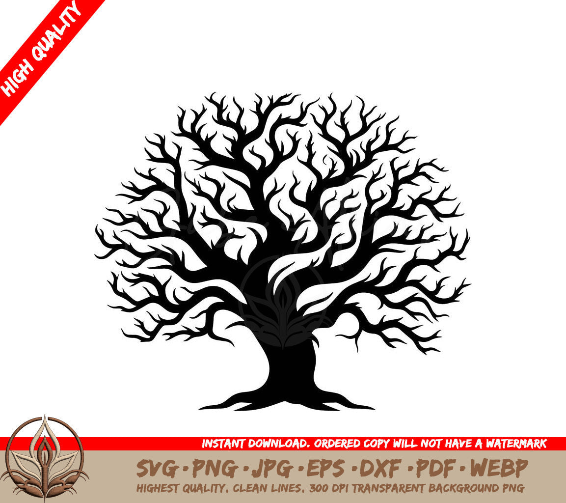 Winter Tree Digital Design Files (SVG, PNG, JPG, AI, PDF, DXF, EPS, WebP) 
