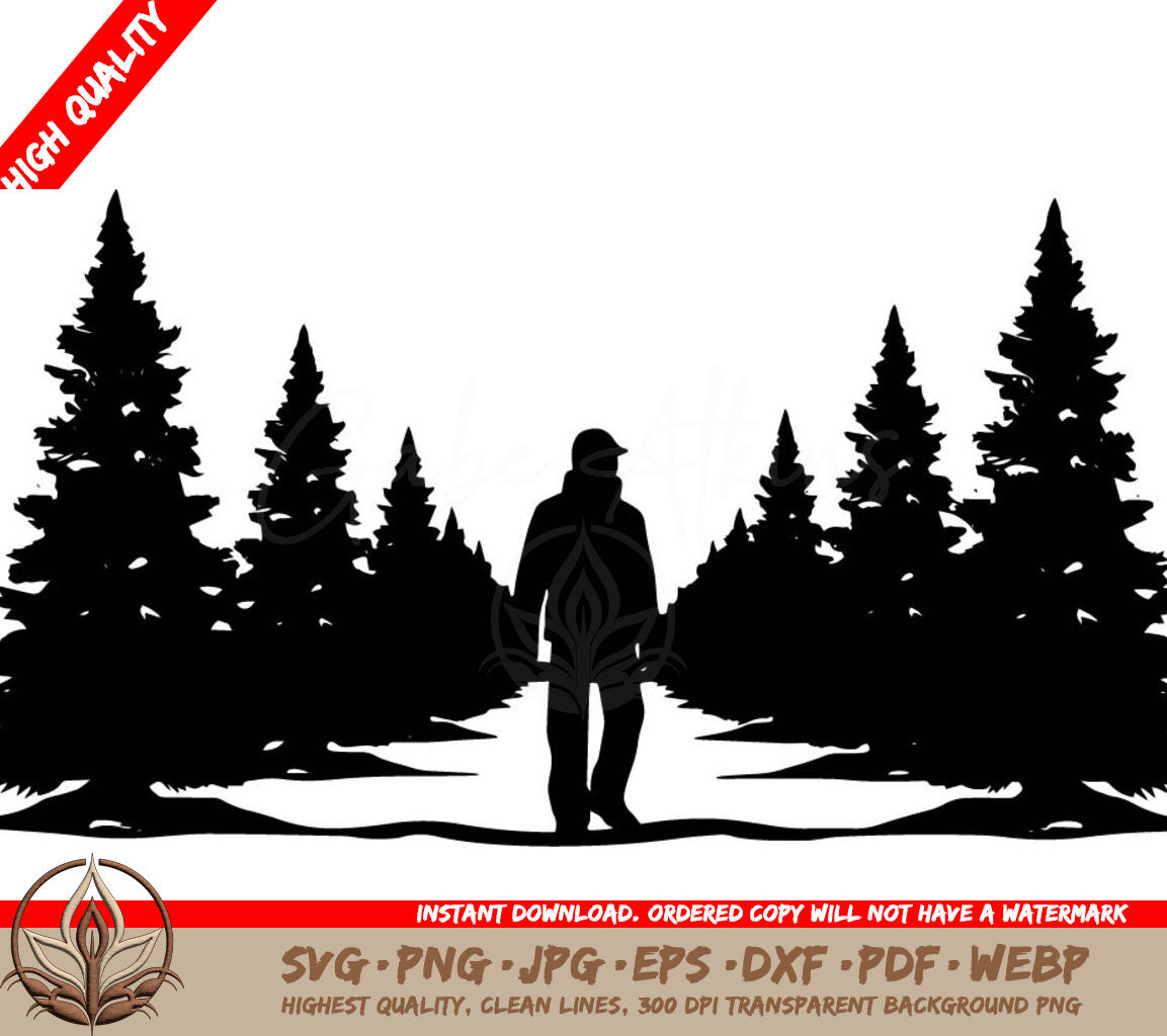 Winter Tree Farm Digital Design File (SVG, PNG, JPG, AI, PDF, DXF, EPS, WebP) 
