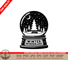 Winter Wonderland Globe: Digital Design File (SVG, PNG, JPG, AI, PDF, DXF, EPS, WebP) 
