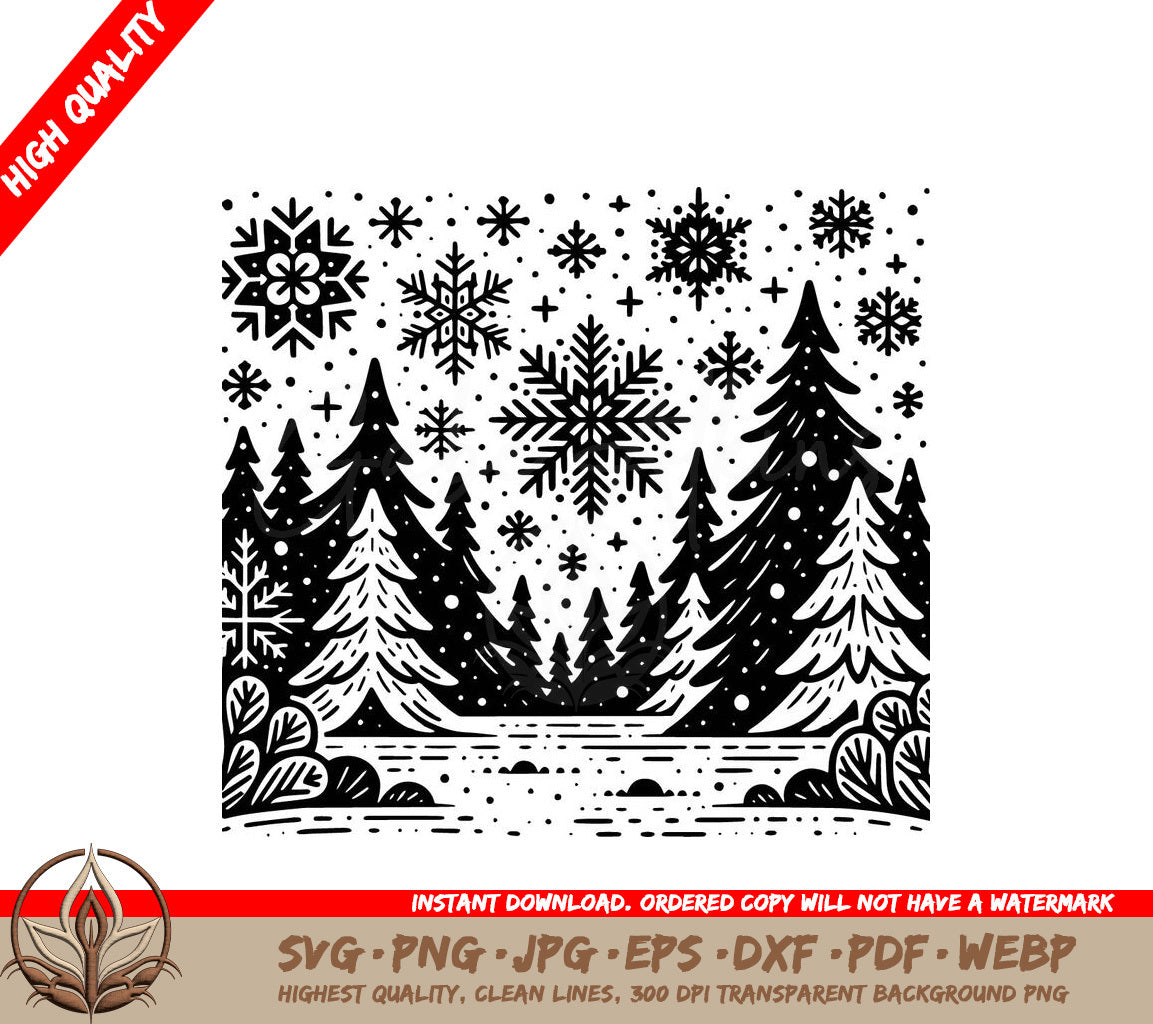 Winter Wonderland Magic: Digital Design File (SVG, PNG, JPG, AI, PDF, DXF, EPS, WebP) 
