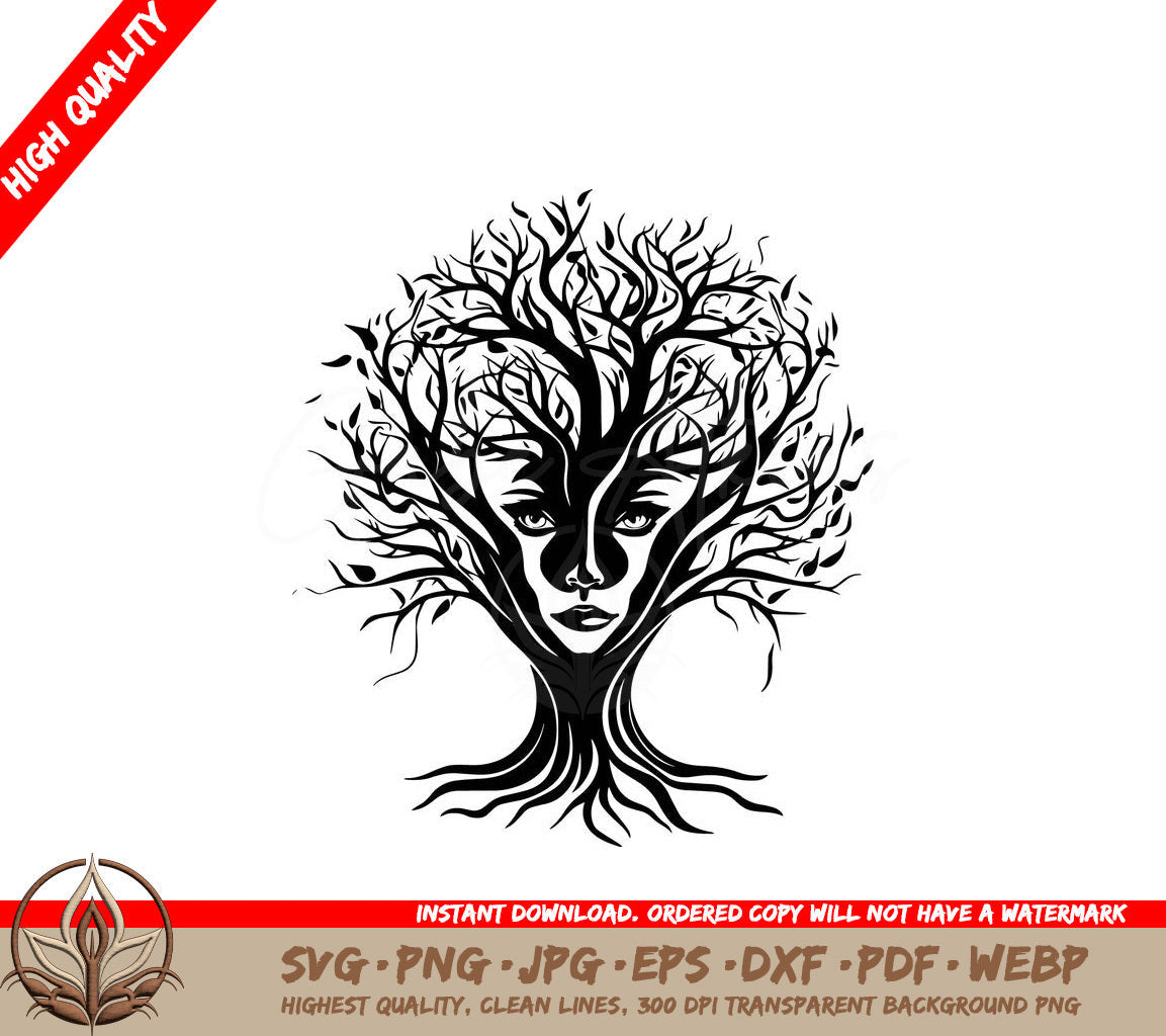 Wisdom Tree Digital Design File (SVG, PNG, JPG, AI, PDF, DXF, EPS, WebP) 
