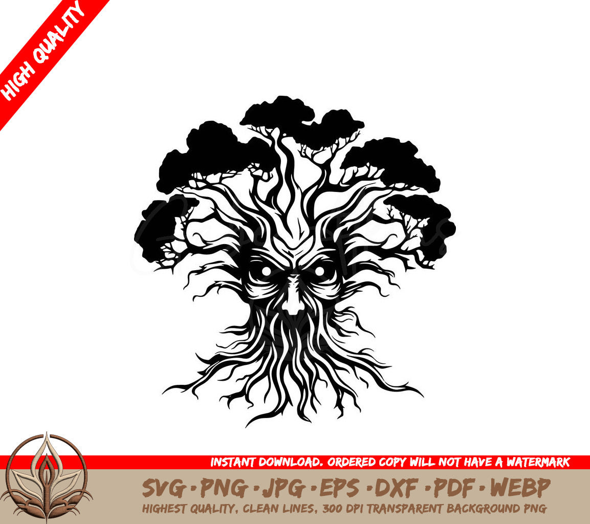 Wise Old Tree Digital Design in Multiple File Formats (SVG, PNG, JPG, AI, PDF, DXF, EPS, WebP) 
