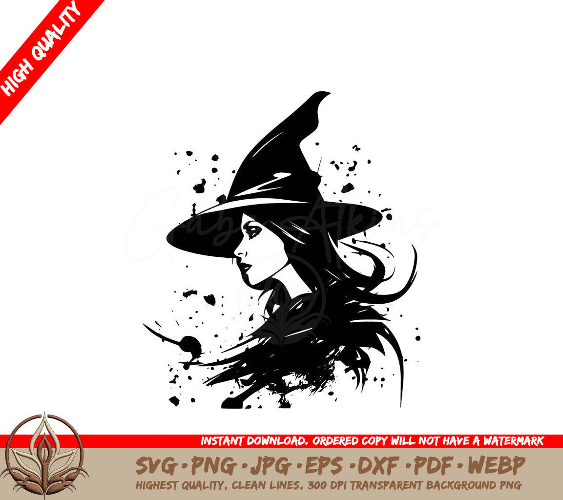 Witch Abstract Digital Design File (SVG, PNG, JPG, AI, PDF, DXF, EPS, WebP) 
