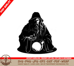 Wizard Conjuring Digital Design File for Crafters and Makers (SVG, PNG, JPG, AI, PDF, DXF, EPS, WebP) 
