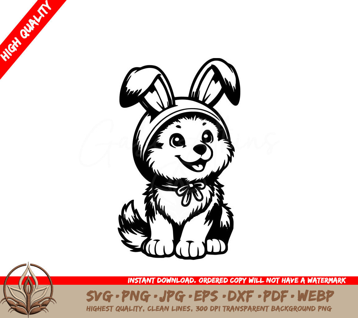 Wolf Bunny Hoodie Digital Design File (SVG, PNG, JPG, AI, PDF, DXF, EPS, WebP) 
