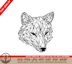 Wolf Facets: Multi-Format Digital Design File (SVG, PNG, JPG, AI, PDF, DXF, EPS, WebP) 
