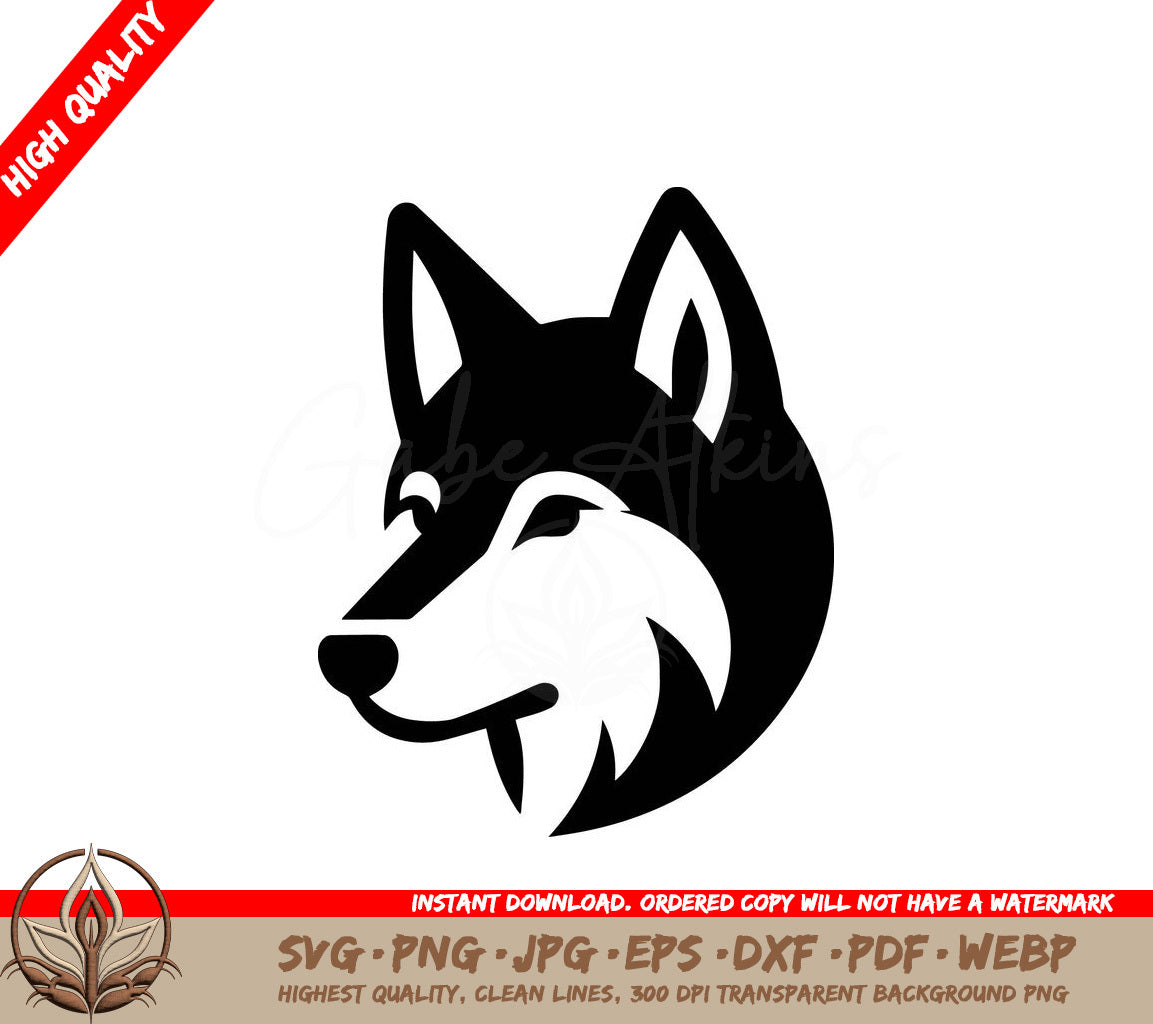 Wolfish Husky Stare - Digital Design in Multiple File Formats 
