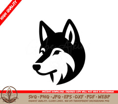 Wolfish Husky Stare - Digital Design in Multiple File Formats 
