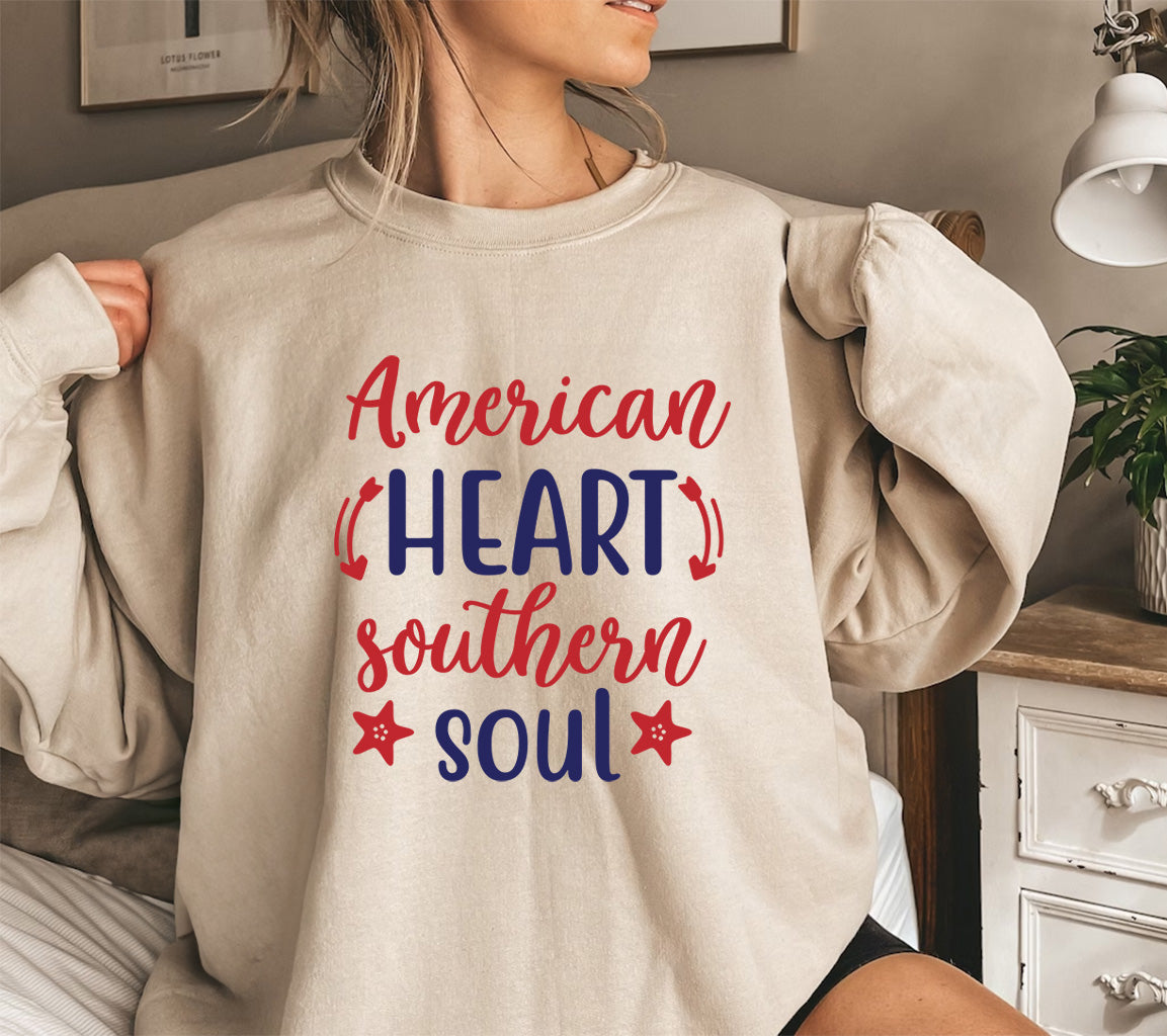 American Heart Southern Soul Patriotic SVG | You will get American Heart Souther Soul SVG, PNG, JPG, EPS, DXF, PDF and WebP File Formats