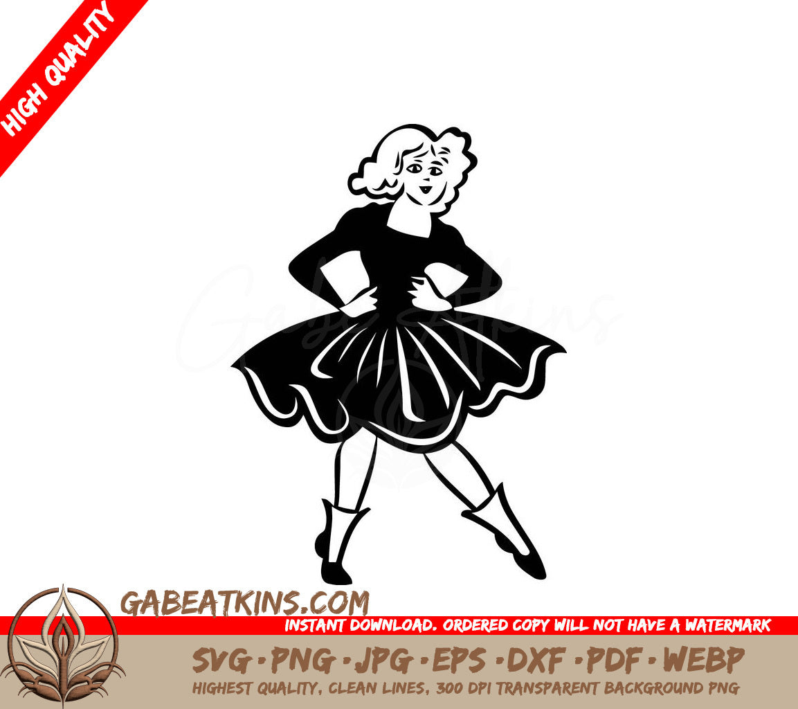  Clogger Dancer Woman SVG - Silhouette Illustration SVG