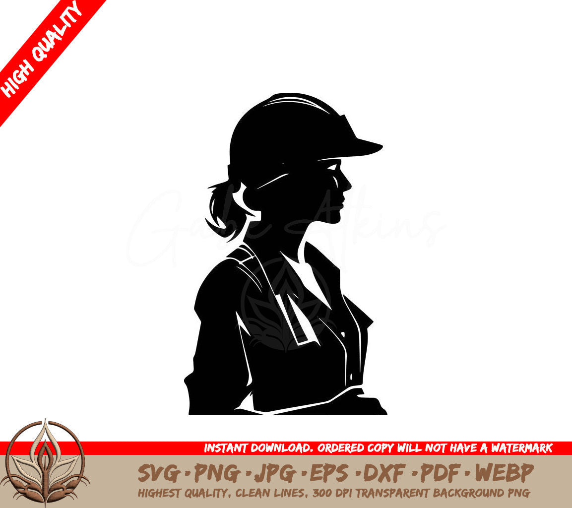 Woman Construction Worker - Digital Design in Multiple File Formats (SVG, PNG, JPG, AI, PDF, DXF, EPS, WebP) 
