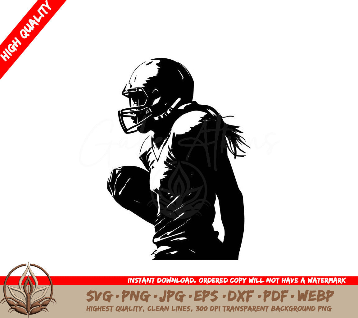 Woman Football Star - Digital Design in Multiple File Formats (SVG, PNG, JPG, AI, PDF, DXF, EPS, WebP) 
