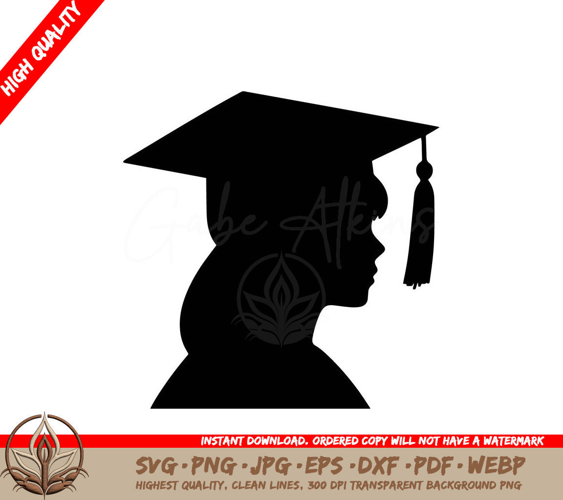 Woman Graduation Cap Digital Design in SVG, PNG, JPG, AI, PDF, DXF, EPS and WebP Formats 
