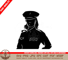 Woman in Uniform Digital Design File in Multiple Formats 
