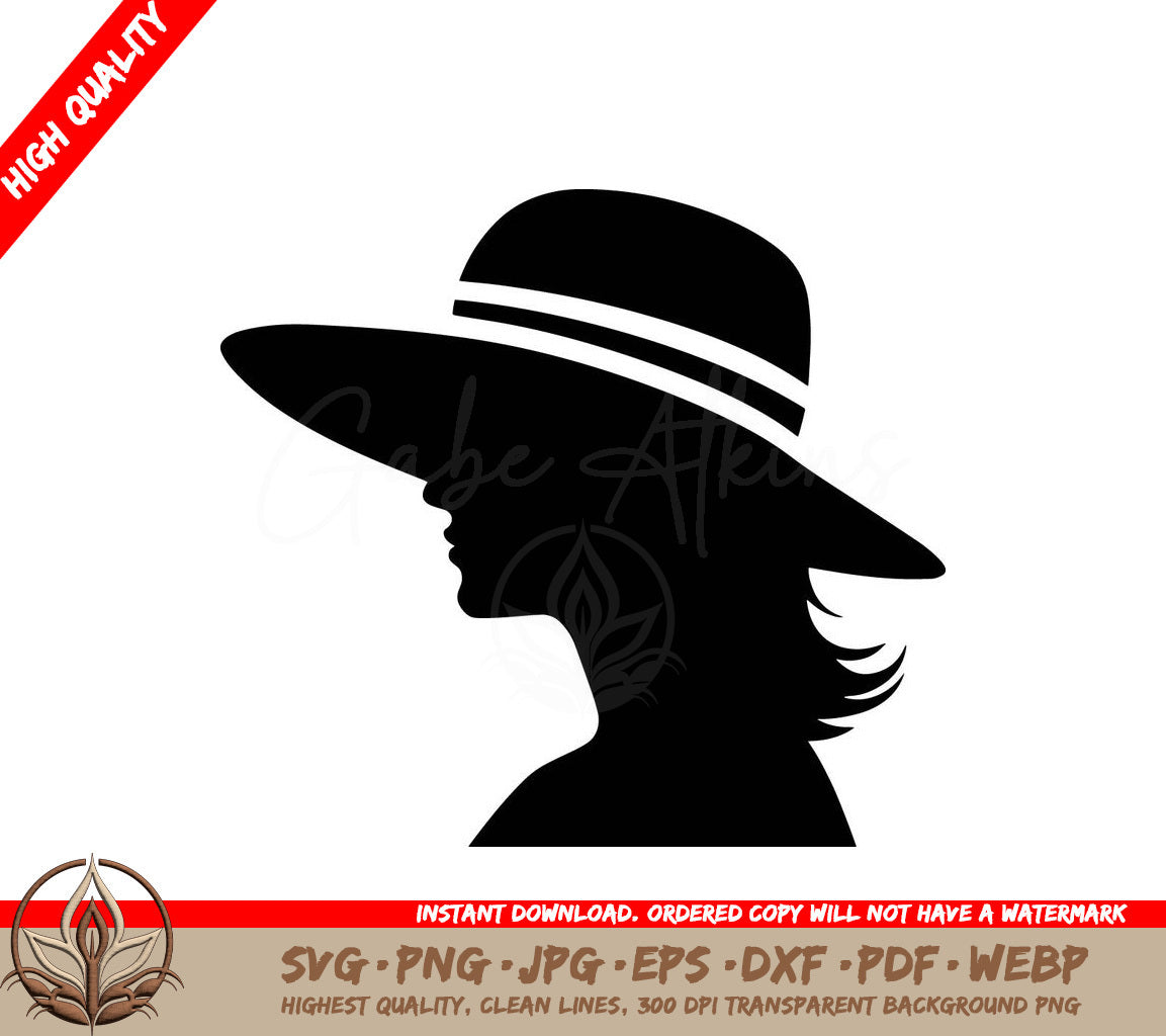 Woman with Summer Hat - Digital Design in Multiple File Formats 
