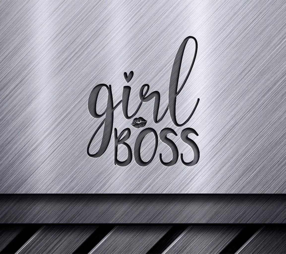 Girl Boss Red Lips & Heart SVG - Womens Day Design SVG