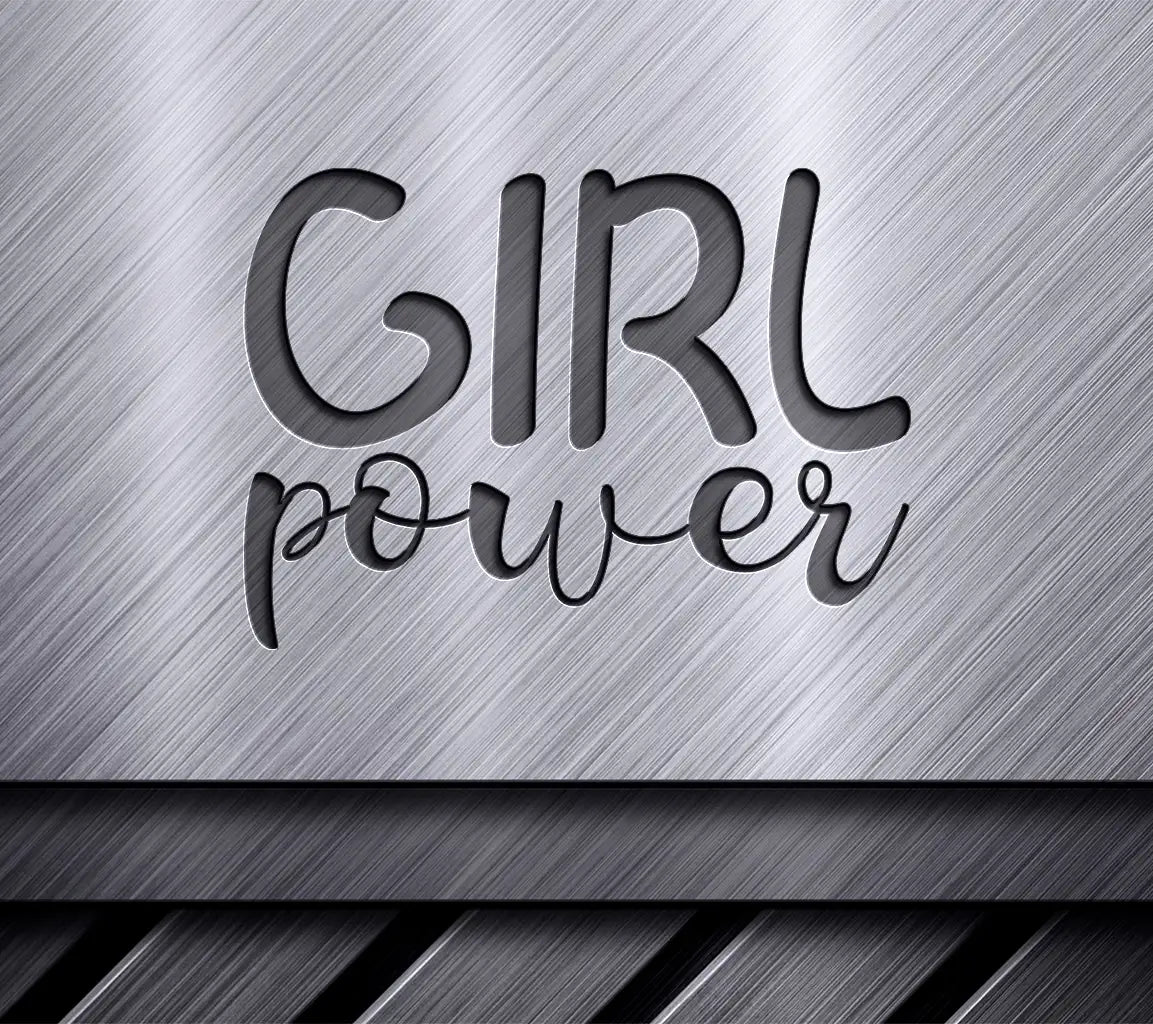 Girl Power SVG Design - White Background, Black Text - Womens Day SVG