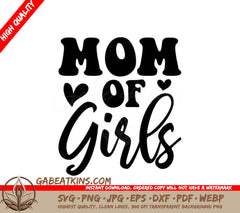 Mom of Girls SVG Design -  Heart Design SVG