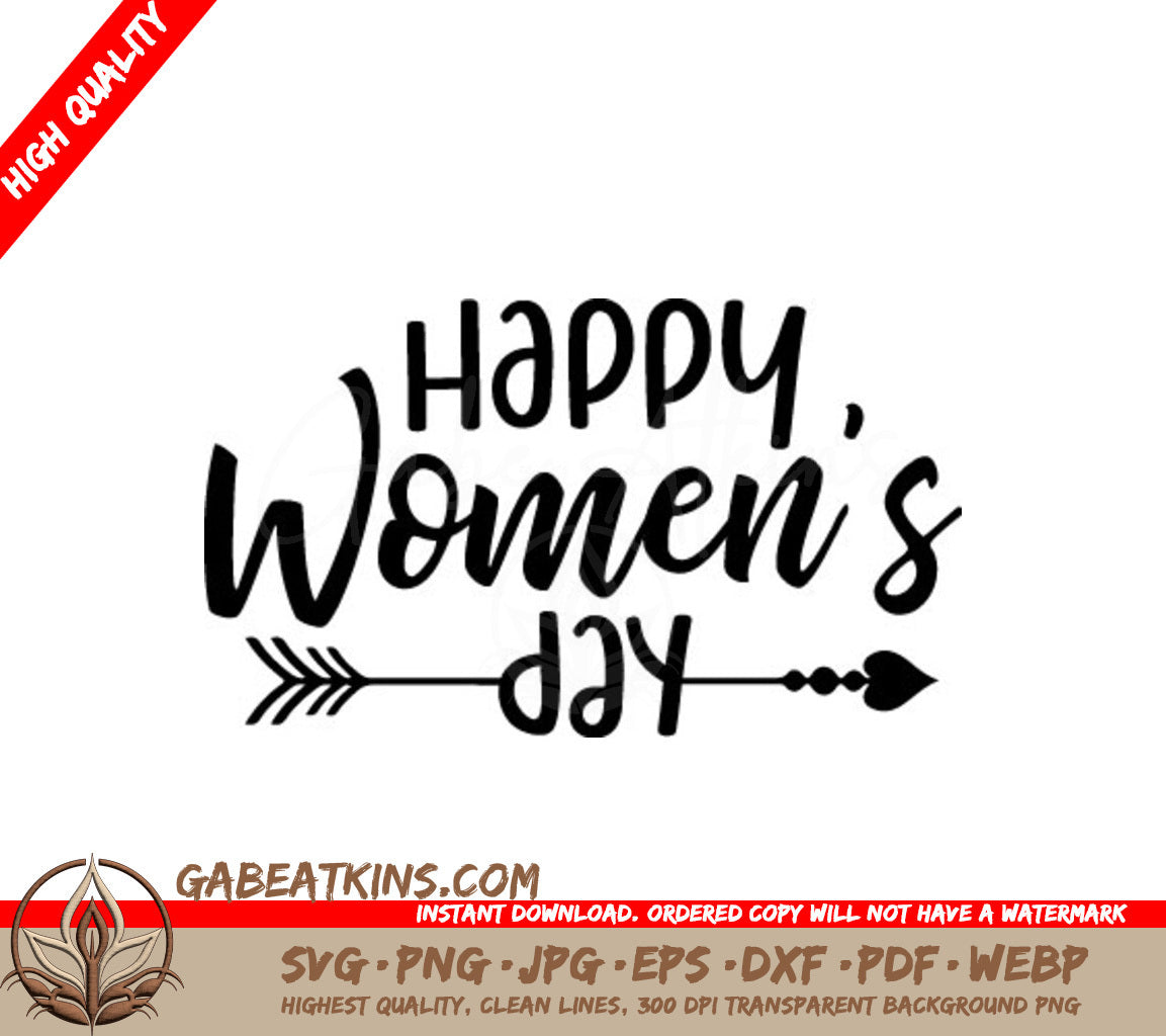 Happy Womens Day Arrow SVG Design SVG