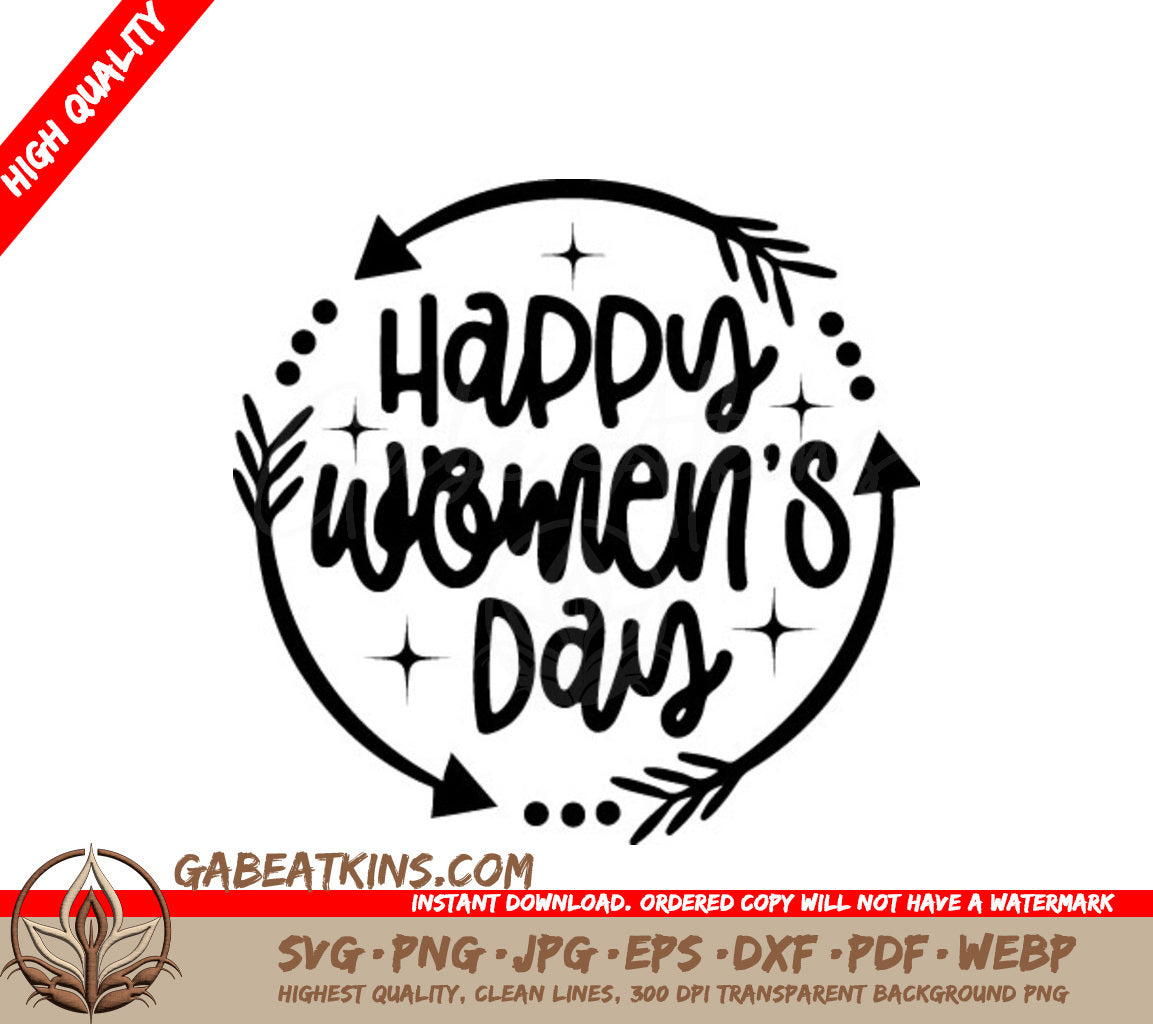  Womens Day Arrow & Star SVG Design SVG